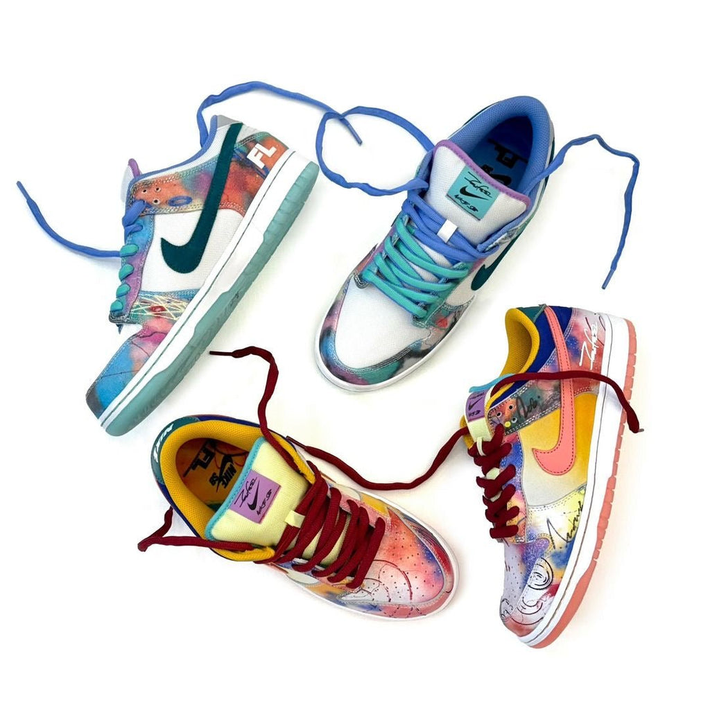 Futura Laboratories x Nike SB Dunk Low " Bleached Aqua " - Streetart.fr