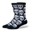 Stance Static Skull Crew Socks - Black