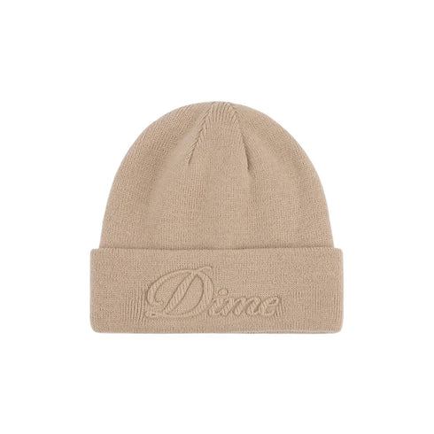 Dime Cursive Fold Beanie - Sand