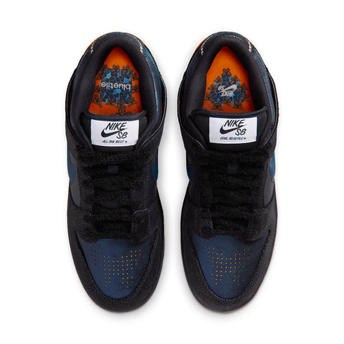 NIKE SB DUNK LOW PRO QS BLUE TILE - BLACK / MARINA - WHITE - CMPFR ORNG