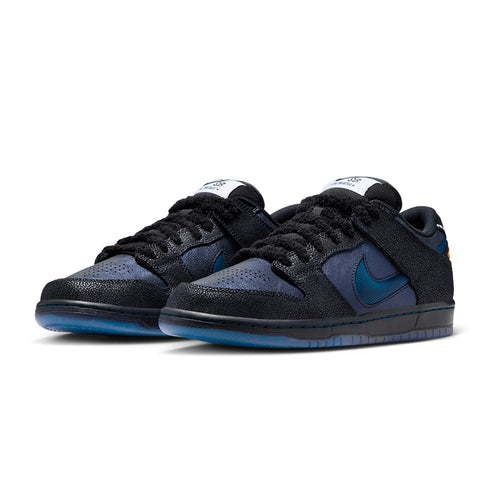 NIKE SB DUNK LOW PRO QS BLUE TILE - BLACK / MARINA - WHITE - CMPFR ORNG