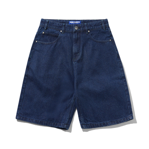 BUTTER DRUMMER BAGGY DENIM SHORTS - RAW DARK INDIGO