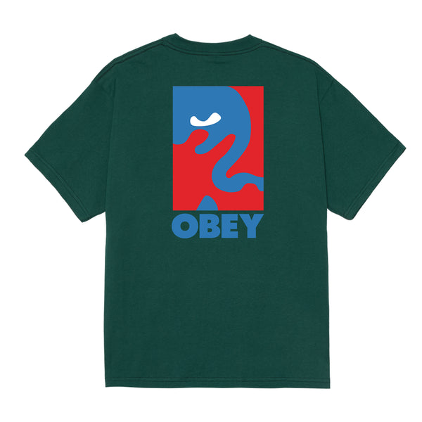 Obey Cropped Icon T-Shirt - Rain Forest