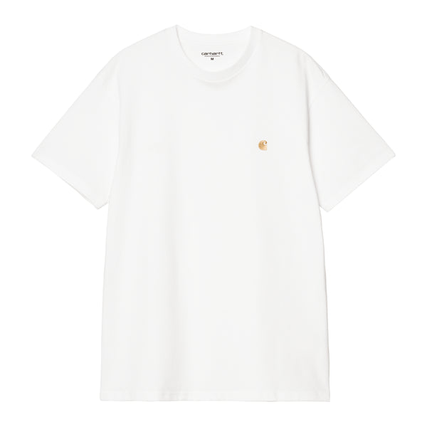 Carhartt WIP S/S Chase - White / Gold — t-shirt