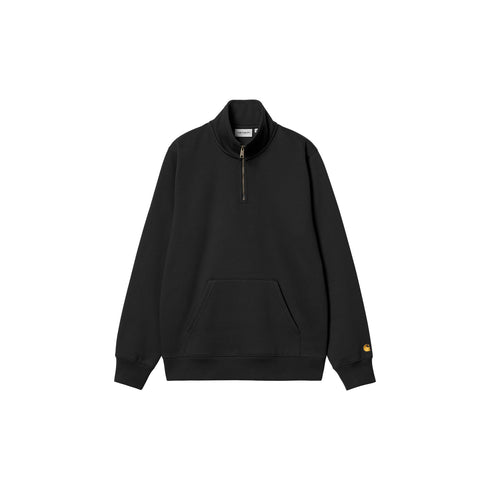Carhartt WIP Chase Neck Zip Sweat Shirt - Black / Gold