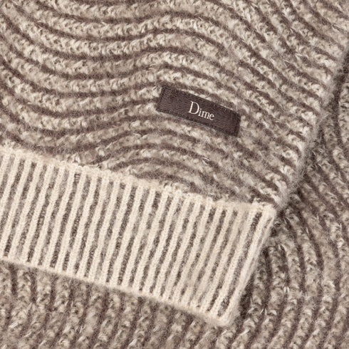 Dime Mohair Wave Knit Sweatshirt - Camel