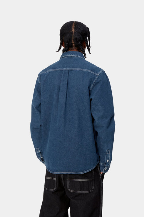 Carhartt WIP L/S Weldon Shirt - Blue Stone Washed - I031928_01_06