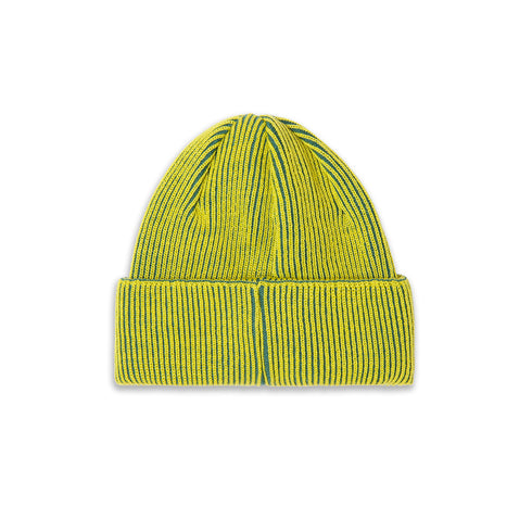 Polar Lines Merino Beanie - Chartreuse / Army Green