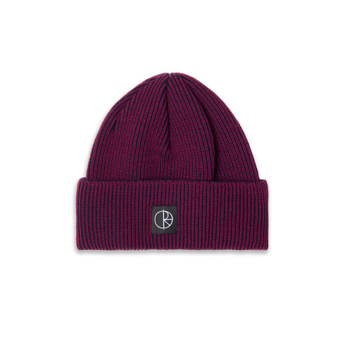 Polar Lines Merino Beanie - Wine / Navy