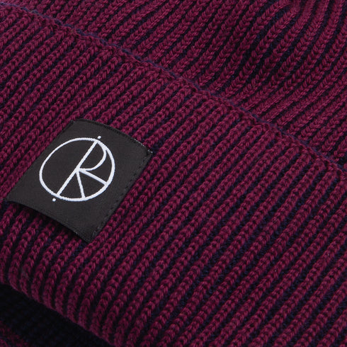 Polar Lines Merino Beanie - Wine / Navy