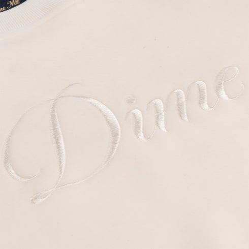 Dime Cursive Velvet Crewneck Sweatshirt - Ivory