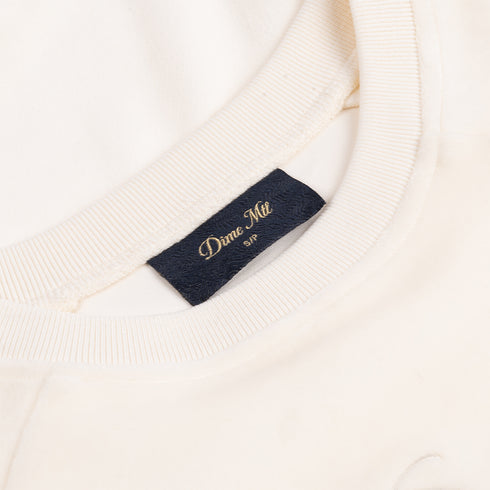 Dime Cursive Velvet Crewneck Sweatshirt - Ivory