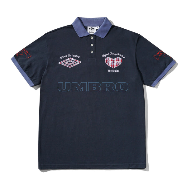 Butter X Umbro Victory Polo - Navy / Slate