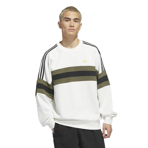 Adidas Sk Og Crew Sweat - Crystal White / Olive Strata / Black - Streetart.fr