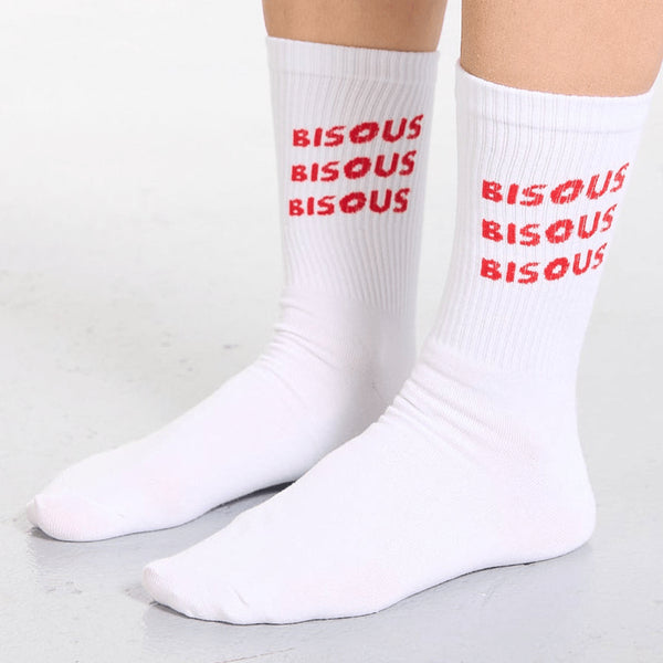 Bisous Sonics Socks - White / Red - Streetart.fr
