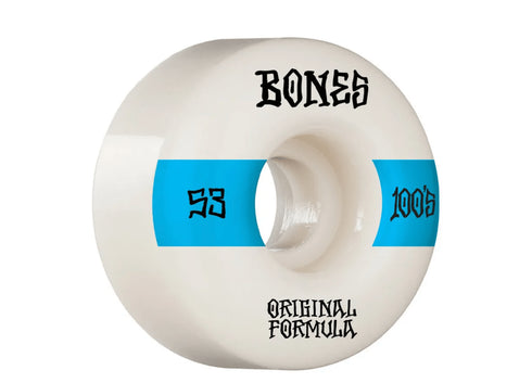 Bones Wheels (Jeu De 4) 100'S 53Mm V4 #14 White Wide - Streetart.fr