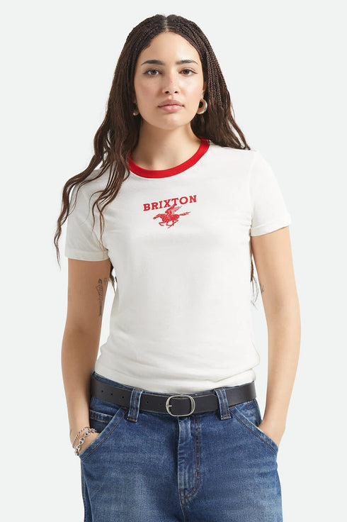 Brixton Pegasus Slim Crew - Vintage White - Streetart.fr