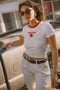 Brixton Pegasus Slim Crew - Vintage White - Streetart.fr