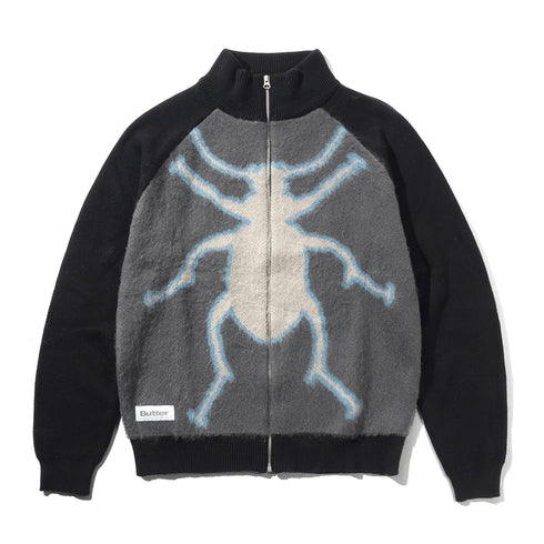 Butter Beetle Zip - Thru Sweater Sweatshirt - Black - Streetart.fr