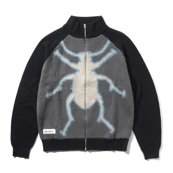 Butter Beetle Zip - Thru Sweater Sweatshirt - Black - Streetart.fr