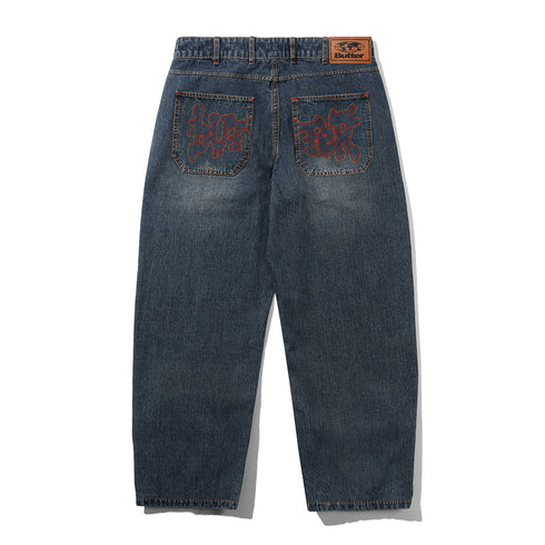 Butter Blotch Denim Jeans Pantalon - Streaky Blue - Streetart.fr