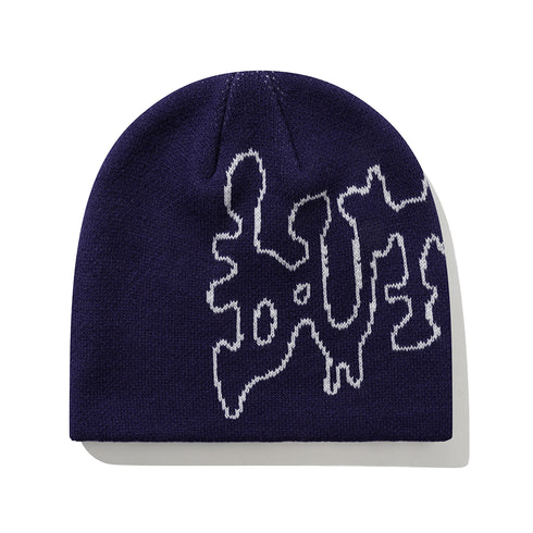 Butter Blotch Skull Beanie Bonnet - Navy - Streetart.fr