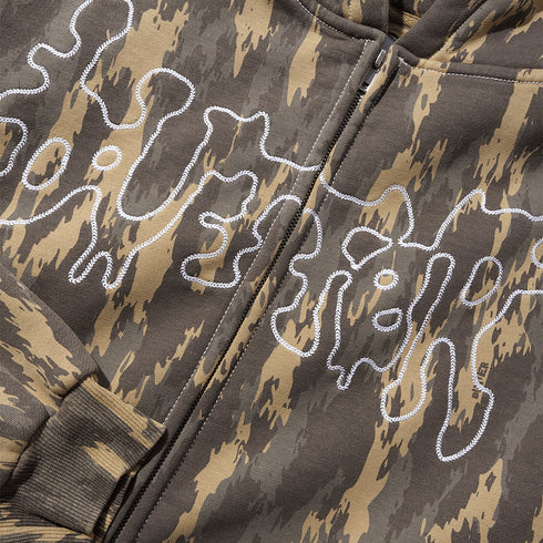 Butter Blotch Zip - Thru Hood Sweat A Capuche Zip - Washed Camo - Streetart.fr