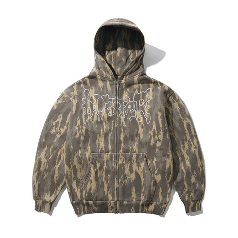 Butter Blotch Zip - Thru Hood Sweat A Capuche Zip - Washed Camo - Streetart.fr