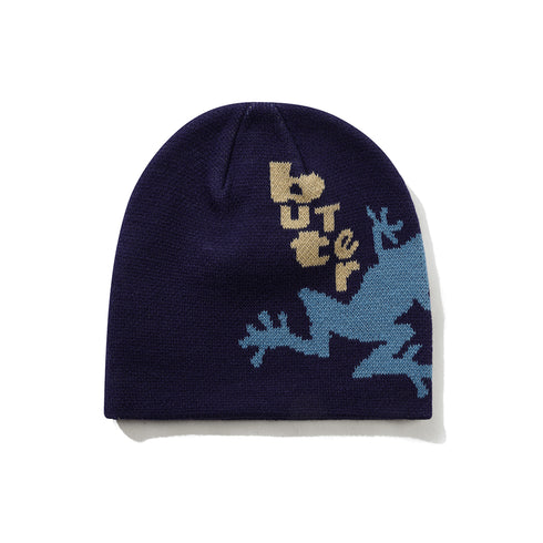 Butter Croaker Skully Beanie Bonnet - Navy - Streetart.fr