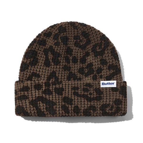 Butter Distress Waffle Beanie - Leopard - Streetart.fr
