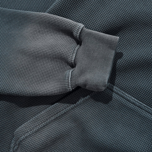 Butter Faded Waffle Zip-Thru Hood - Washed Sage - Streetart.fr