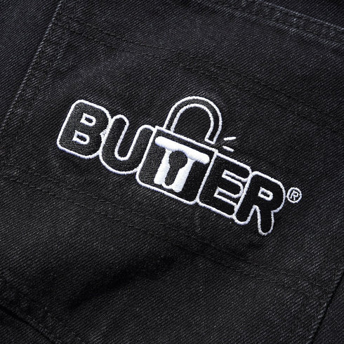 Butter Lock Baggy Denim Jeans Pantalon - Flat Black - Streetart.fr