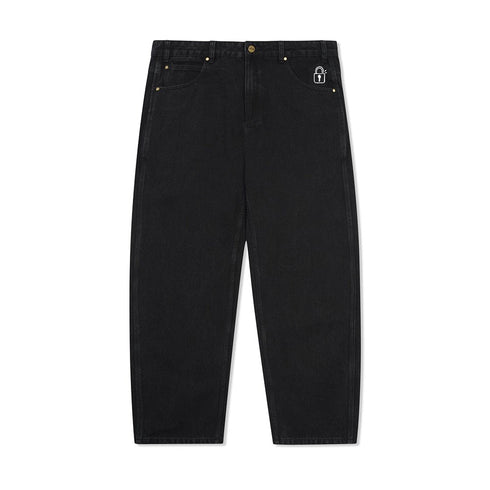 Butter Lock Baggy Denim Jeans Pantalon - Flat Black - Streetart.fr