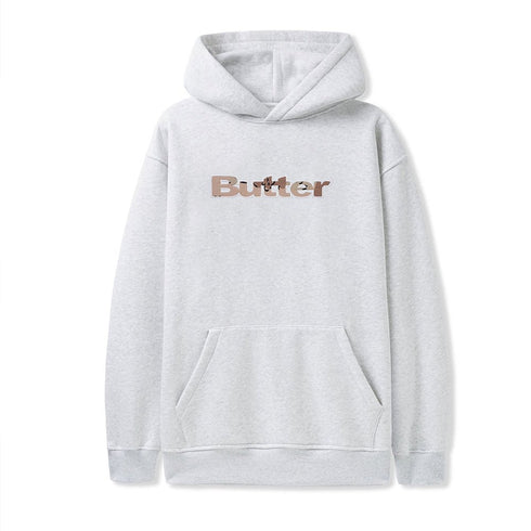 Butter Logo Camo Applique Pullover Hood Sweat A Capuche - Ash - Streetart.fr