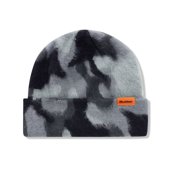 Butter Mohair Camo Cuff Beanie Bonnet - Charcoal - Streetart.fr