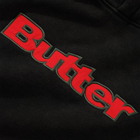 Butter Nylon Applique Pullover Hood Sweat A Capuche - Black - Streetart.fr