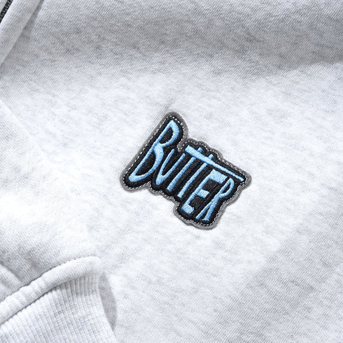 Butter Pile Lined Zip - thru Hood Sweat A Capuche Zip - Ash - Streetart.fr