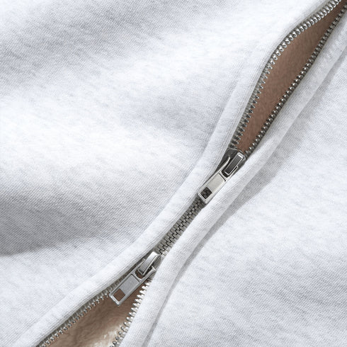 Butter Pile Lined Zip - thru Hood Sweat A Capuche Zip - Ash - Streetart.fr