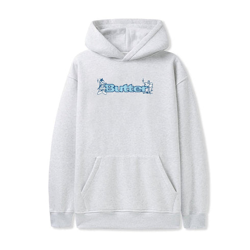 Butter Quest Logo Pullover Hood Sweat A Capuche - Ash - Streetart.fr