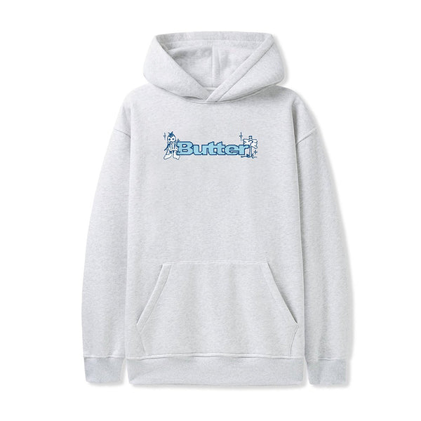 Butter Quest Logo Pullover Hood Sweat A Capuche - Ash - Streetart.fr