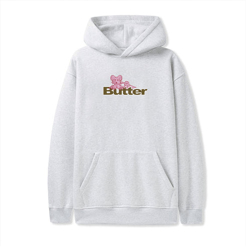 Butter Rat Logo Pullover Hood Sweat A Capuche - Ash - Streetart.fr