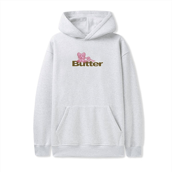 Butter Rat Logo Pullover Hood Sweat A Capuche - Ash - Streetart.fr