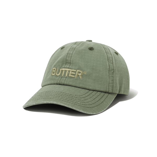 Butter Ripstop Rounded Logo 6 Panel Cap - Washed Army - Streetart.fr