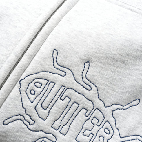 Butter Roach Zip - Thru Hood Sweat A Capuche Zip - Ash - Streetart.fr