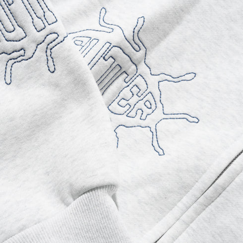 Butter Roach Zip - Thru Hood Sweat A Capuche Zip - Ash - Streetart.fr