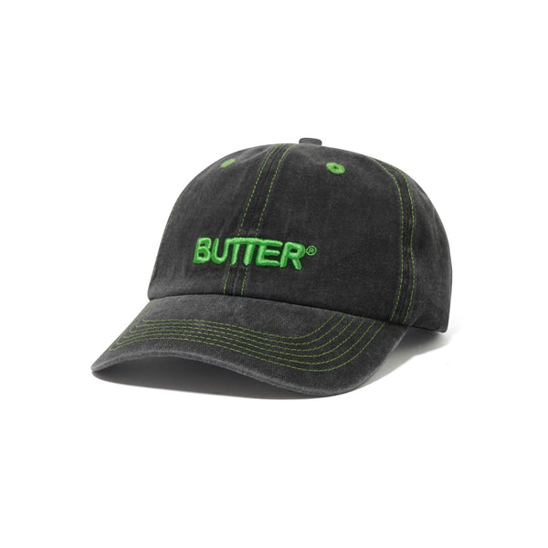 Butter Rounded Logo 6 Panel Cap Casquette - Washed Black - Streetart.fr