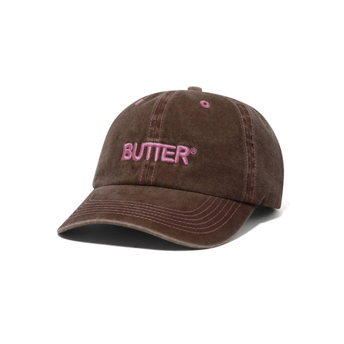 Butter Rounded Logo 6 Panel Cap Casquette - Washed Brown - Streetart.fr