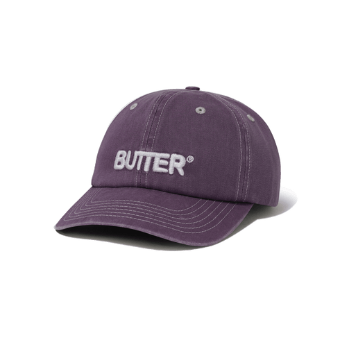 Butter Rounded Logo 6 Panel Cap - Washed Eggplant - Streetart.fr
