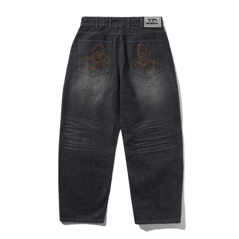 Butter Scorpion Stitch Denim Short - Slub Black - Streetart.fr