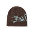 Butter Scrawling Skully Beanie Bonnet - Brown - Streetart.fr